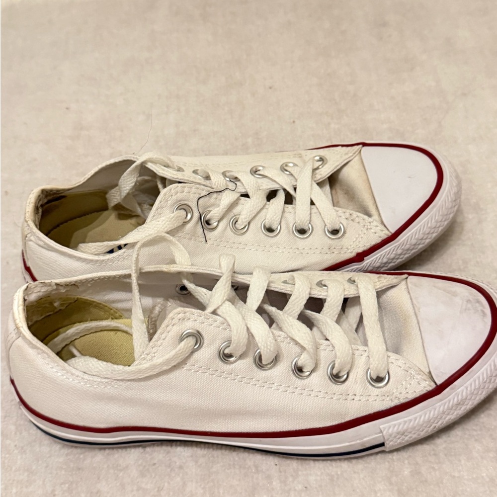 White low top converse sneakers